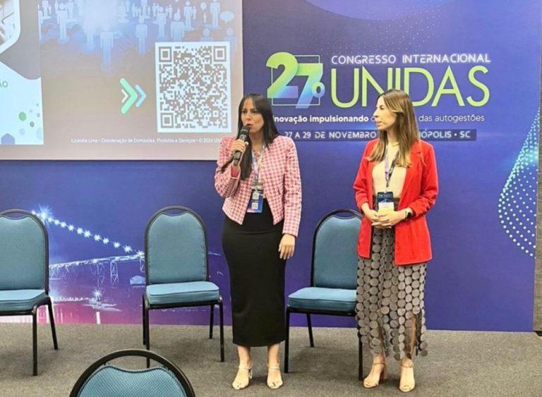 Assessora da Postal Saúde, Aline Amorim apresenta o 1° Manual de Comunicação para Operadoras de Autogestão no 27° Congresso da UNIDAS